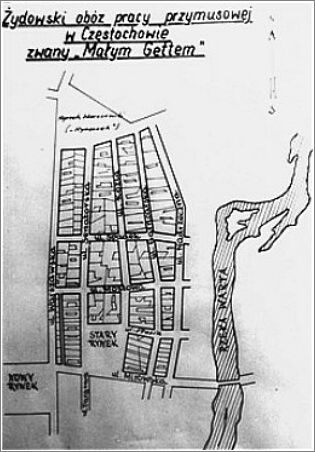 Map of the small ghetto in Czestochowa